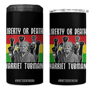 Harriet Tubman 4 in 1 Can Cooler Tumbler Liberty Or Death Women Empowerment Quote TS12 One Size: 16 oz Black Print Your Wear