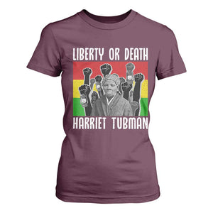 Harriet Tubman T Shirt For Women Liberty Or Death Women Empowerment Quote TS12 Maroon Print Your Wear