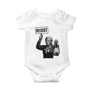 Harriet Tubman Says Resist Baby Onesie Women Empowerment Quote TS12 White Print Your Wear