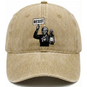 Harriet Tubman Says Resist Washed Cotton Baseball Cap Women Empowerment Quote TS12 Print Your Wear