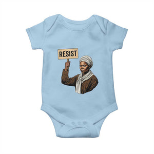 Funny Harriet Tubman Says Resist Baby Onesie Black Pride Inspiration Gift TS12 Light Blue Print Your Wear