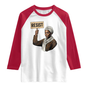 Funny Harriet Tubman Says Resist Raglan Shirt Black Pride Inspiration Gift TS12 White Red Print Your Wear