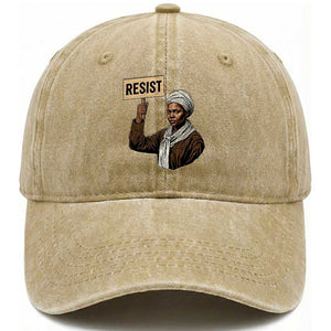 Funny Harriet Tubman Says Resist Washed Cotton Baseball Cap Black Pride Inspiration Gift TS12 Print Your Wear