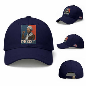 Funny Harriet Tubman Says Resist Baseball Cap Strong Black Woman Leader TS12 Baseball Cap Universal Fit Dark Blue Print Your Wear