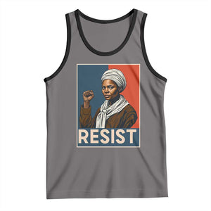 Funny Harriet Tubman Says Resist Tank Top Strong Black Woman Leader TS12 Deep Heather Black Print Your Wear