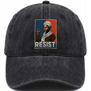 Funny Harriet Tubman Says Resist Washed Cotton Baseball Cap Strong Black Woman Leader TS12 Print Your Wear