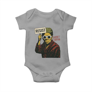 Funny Harriet Tubman Says Resist Baby Onesie Female Empowerment History Gift TS12 Sport Gray Print Your Wear