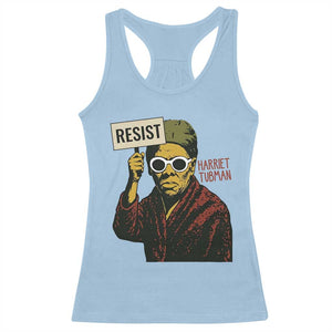 Funny Harriet Tubman Says Resist Racerback Tank Top Female Empowerment History Gift TS12 Light Blue Print Your Wear