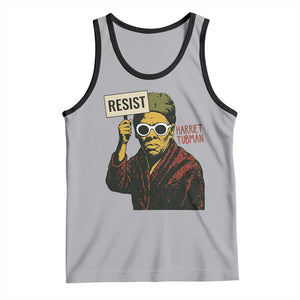 Funny Harriet Tubman Says Resist Tank Top Female Empowerment History Gift TS12 Athletic Heather Black Print Your Wear