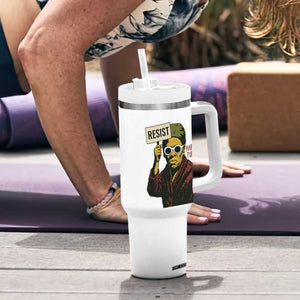 Funny Harriet Tubman Says Resist Tumbler With Handle Female Empowerment History Gift TS12 Print Your Wear
