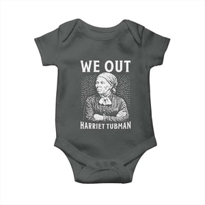 We Out Harriet Tubman Baby Onesie Black Women Empowerment TS12 Dark Heather Print Your Wear