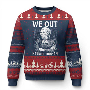 We Out Harriet Tubman Ugly Christmas Sweater Black Women Empowerment TS12 Navy Red Print Your Wear