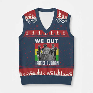 Harriet Tubman V-Neck Knit Sweater Vest We Out Women Empowerment Quote TS12 Navy Red Print Your Wear