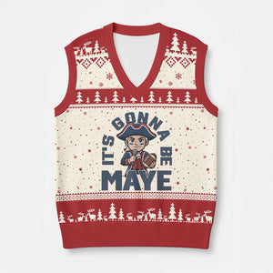 It Is Gonna Be Maye V-Neck Knit Sweater Vest Funny QB Sport Fan TS12 Beige Red Print Your Wear