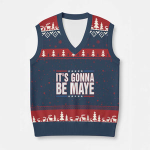 It Is Gonna Be Maye V-Neck Knit Sweater Vest Funny Quarterback Football Fan TS12 Navy Red Print Your Wear
