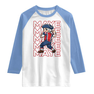 Funny NE Football Fan Gift Raglan Shirt Maye Lover TS12 White Carolina Blue Print Your Wear