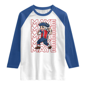 Funny NE Football Fan Gift Raglan Shirt Maye Lover TS12 White Royal Print Your Wear