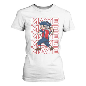 Funny NE Football Fan Gift T Shirt For Women Maye Lover TS12 White Print Your Wear
