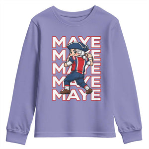 Funny NE Football Fan Gift Youth Sweatshirt Maye Lover TS12 Violet Print Your Wear