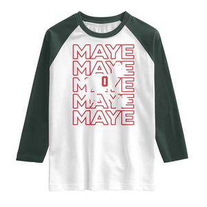 The GOAT Maye Raglan Shirt NE Quarterback Fan Gift TS12 White Dark Forest Green Print Your Wear