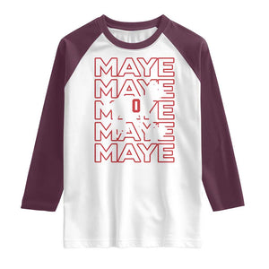 The GOAT Maye Raglan Shirt NE Quarterback Fan Gift TS12 White Maroon Print Your Wear