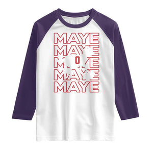 The GOAT Maye Raglan Shirt NE Quarterback Fan Gift TS12 White Purple Print Your Wear