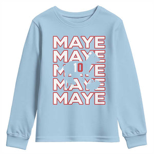 The GOAT Maye Youth Sweatshirt NE Quarterback Fan Gift TS12 Light Blue Print Your Wear