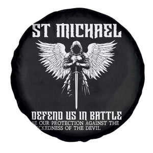 Saint Michael Defend Us In Battle Spare Tire Cover Christian Faith Gift TS12 Print Your Wear