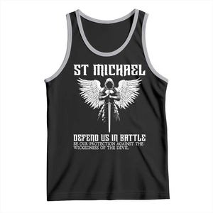 Saint Michael Defend Us In Battle Tank Top Christian Faith Gift TS12 Black Athletic Heather Print Your Wear