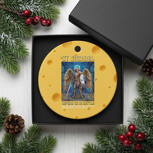 Saint Michael Prayer Defend Us In Battle Ceramic Ornament Religious Gift TS12 1pc Yellow Cheese Print Your Wear
