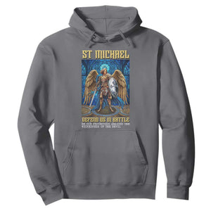 Saint Michael Prayer Defend Us In Battle Hoodie Religious Gift TS12 Charcoal Print Your Wear