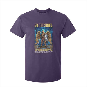 Saint Michael Prayer Defend Us In Battle T Shirt For Kid Religious Gift TS12 Purple Print Your Wear