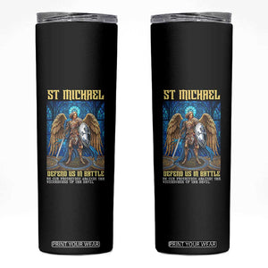 Saint Michael Prayer Defend Us In Battle Skinny Tumbler Religious Gift TS12 Black Print Your Wear