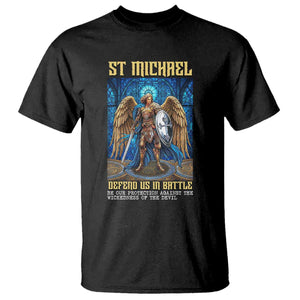 Saint Michael Prayer Defend Us In Battle T Shirt Religious Gift TS12 Black Print Your Wear