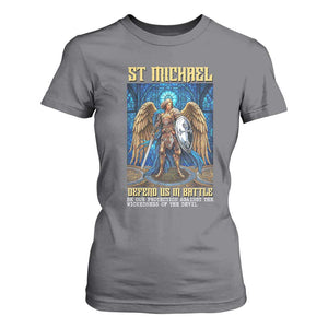 Saint Michael Prayer Defend Us In Battle T Shirt For Women Religious Gift TS12 Charcoal Print Your Wear
