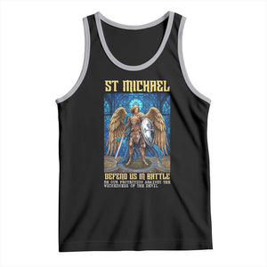 Saint Michael Prayer Defend Us In Battle Tank Top Religious Gift TS12 Black Athletic Heather Print Your Wear