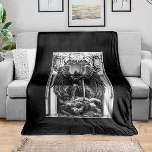 Saint Michael The Archangel Defeating Satan Throw Blanket Christian Faith Gift TS12 Print Your Wear