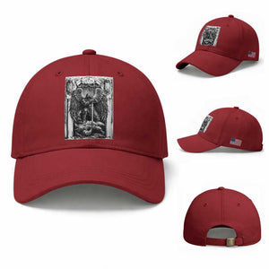 Saint Michael The Archangel Defeating Satan Baseball Cap Christian Faith Gift TS12 Baseball Cap Universal Fit Cherry Red Print Your Wear