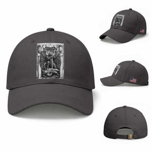 Saint Michael The Archangel Defeating Satan Baseball Cap Christian Faith Gift TS12 Baseball Cap Universal Fit Dark Gray Print Your Wear