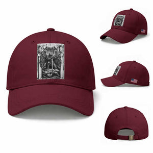 Saint Michael The Archangel Defeating Satan Baseball Cap Christian Faith Gift TS12 Baseball Cap Universal Fit Maroon Print Your Wear