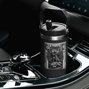 Saint Michael The Archangel Defeating Satan Flip Straw Tumbler Christian Faith Gift TS12 Print Your Wear