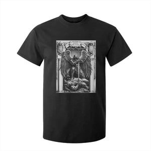 Saint Michael The Archangel Defeating Satan T Shirt For Kid Christian Faith Gift TS12 Black Print Your Wear
