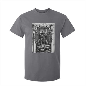 Saint Michael The Archangel Defeating Satan T Shirt For Kid Christian Faith Gift TS12 Charcoal Print Your Wear