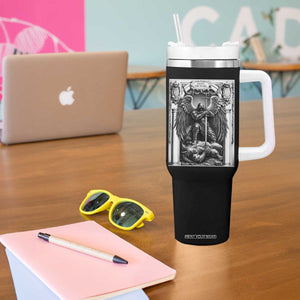 Saint Michael The Archangel Defeating Satan Tumbler With Handle Christian Faith Gift TS12 Print Your Wear