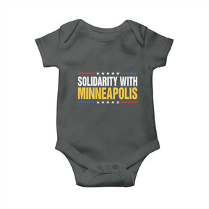 Solidarity With Minneapolis Baby Onesie Minnesota Community Support Gift TS12 Dark Heather Print Your Wear