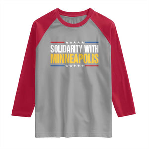 Solidarity With Minneapolis Raglan Shirt Minnesota Community Support Gift TS12 Sport Gray Red Print Your Wear