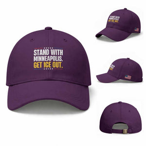 Stand With Minneapolis Baseball Cap Minnesota Community Support Gift TS12 Baseball Cap Universal Fit Purple Print Your Wear