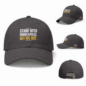 Stand With Minneapolis Baseball Cap Minnesota Community Support Gift TS12 Baseball Cap Universal Fit Dark Gray Print Your Wear