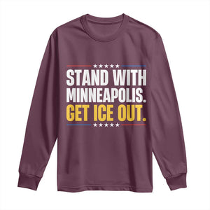 Stand With Minneapolis Long Sleeve Shirt Minnesota Community Support Gift TS12 Maroon Print Your Wear