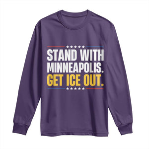 Stand With Minneapolis Long Sleeve Shirt Minnesota Community Support Gift TS12 Purple Print Your Wear